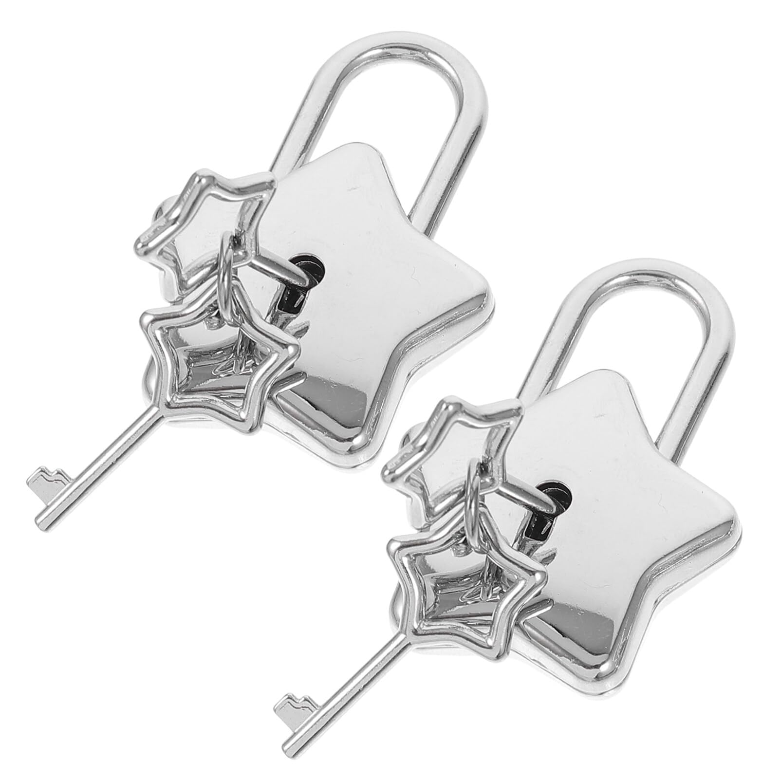 OSALADI 2 Pcs Star Padlock for DIY Diary Small Padlock Key with